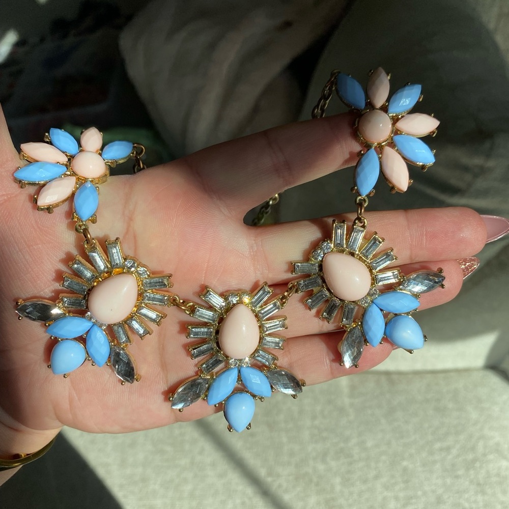 Pink and blue necklace perfect for gender reveal